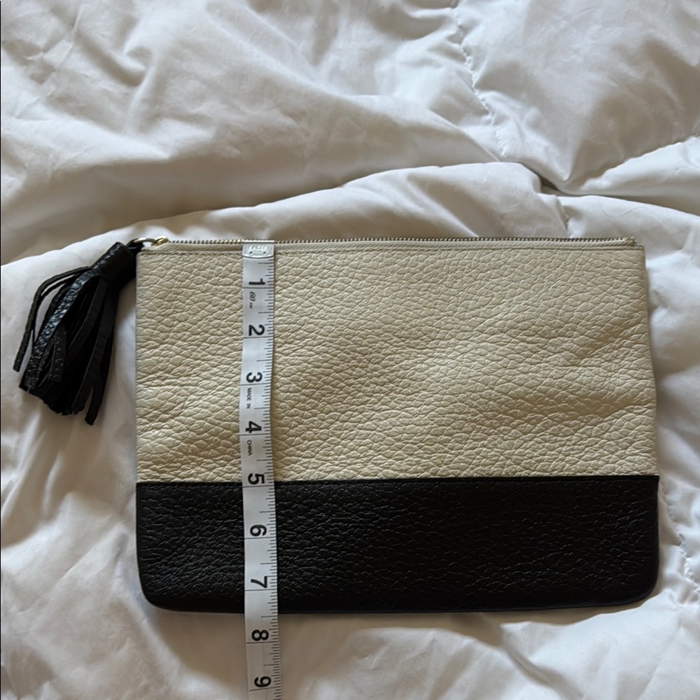 Kate Spade Black and Cream Striped Clutch - Picture 4 of 4